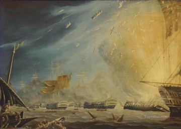 海戦 Painting - ロバート ドッド サークル ナイルの戦い 1798 年 8 月 1 日の海戦